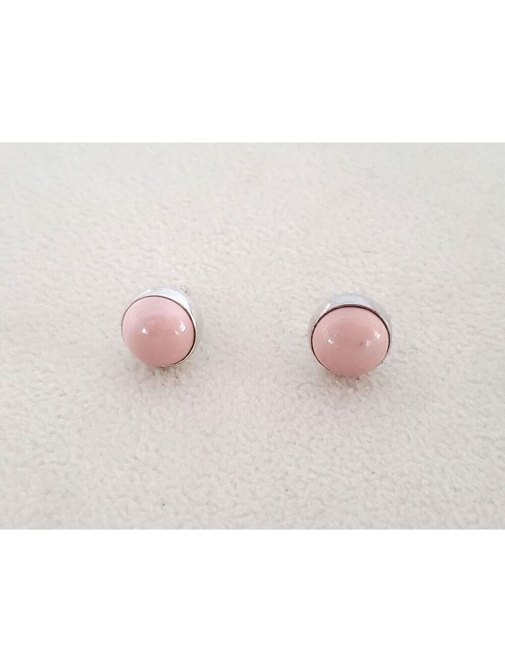 Vintage Sterling Silver Pink Lucite Stud Earrings - Picture 2 of 5